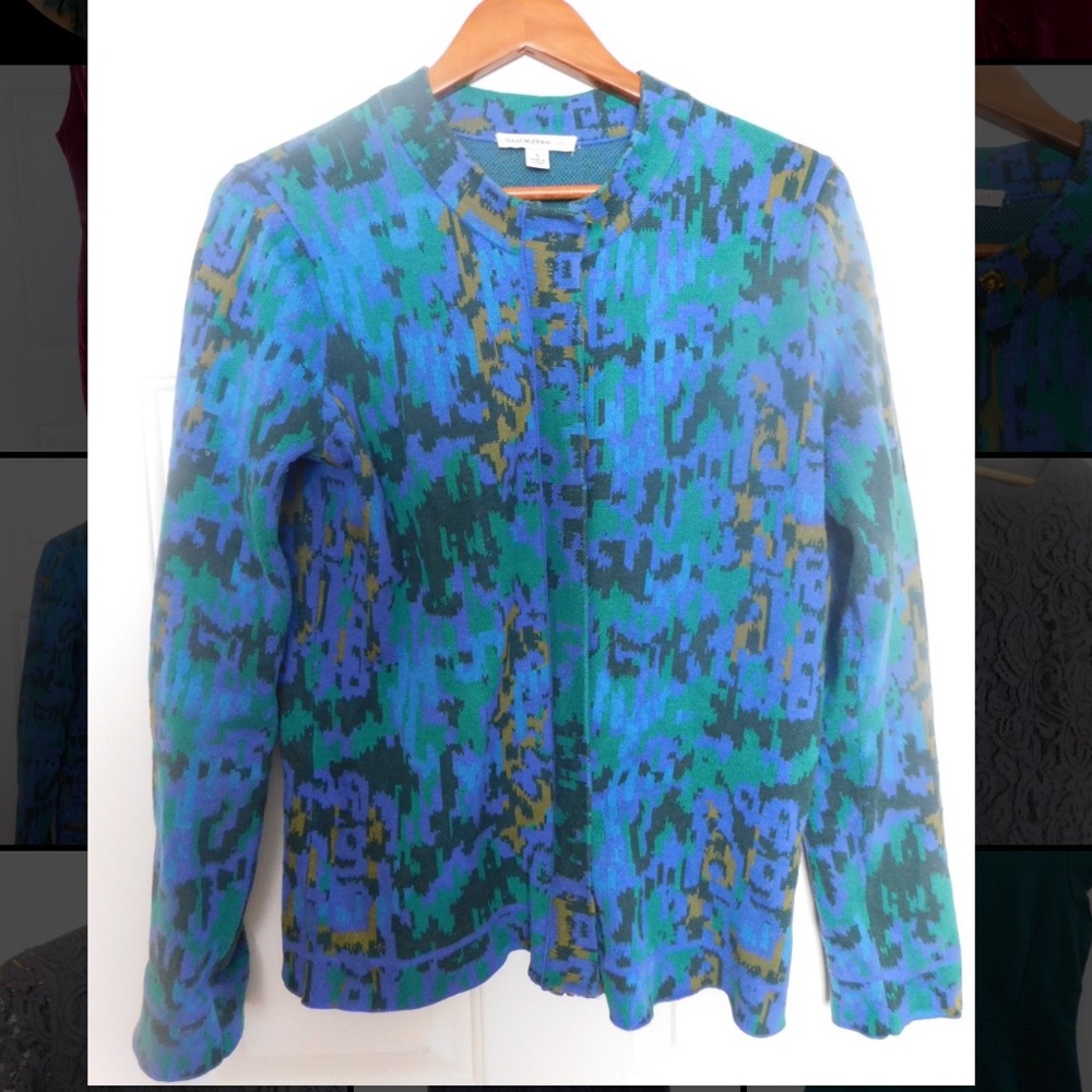 Blue patterned cardigan